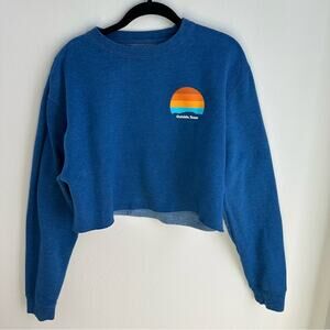 Outside,‎ Texas Crewneck Womens Medium Blue Cropped Pullover Outdoors